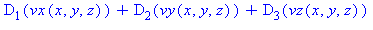 D[1](vx(x, y, z))+D[2](vy(x, y, z))+D[3](vz(x, y, z))